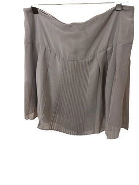 Pleated Chiffon Mini Skirt in Taupe